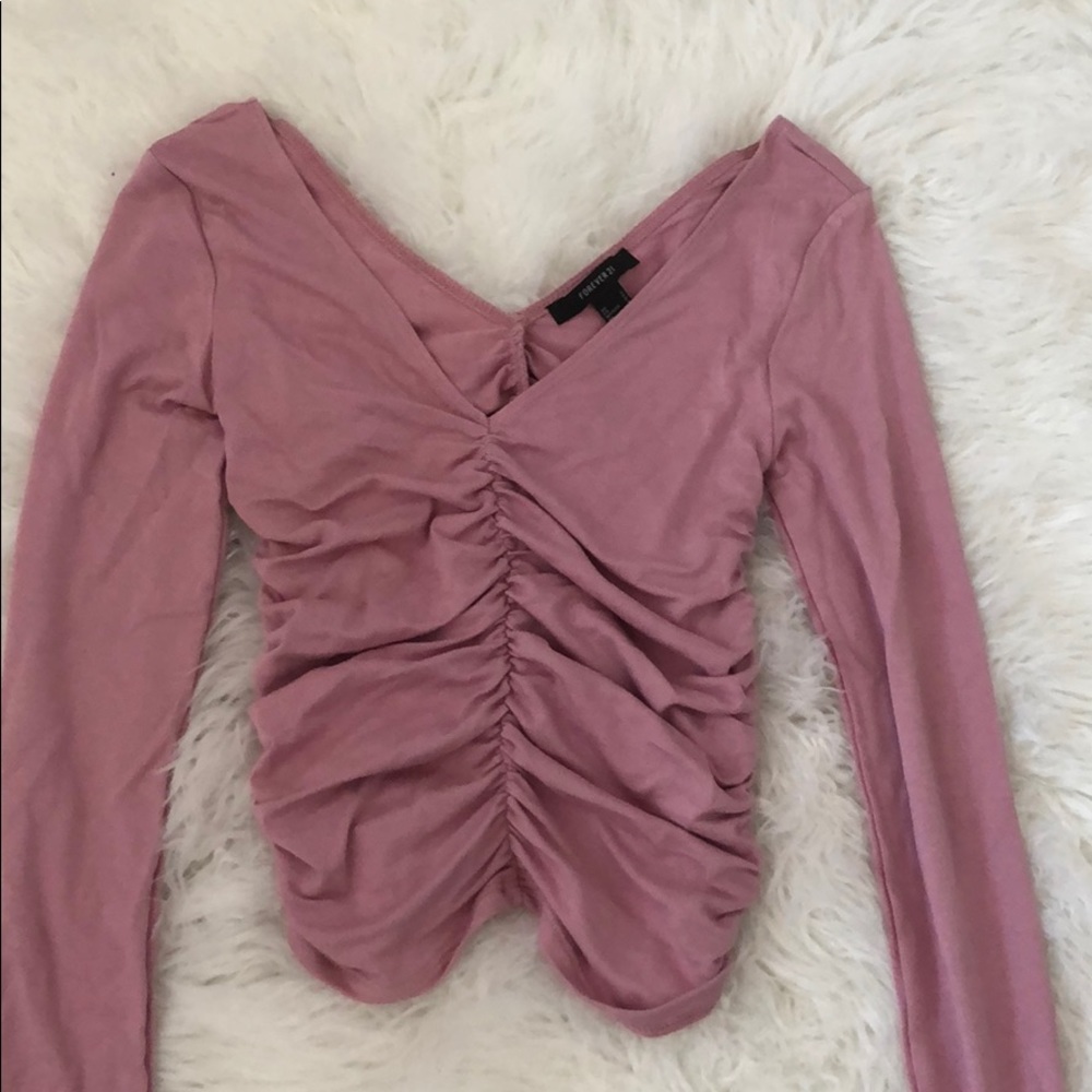 Forever 21 ruched pink top